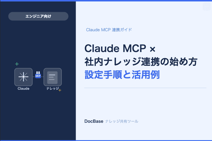 Claude MCP × 社内ナレッジ連携の始め方｜設定手順と活用例