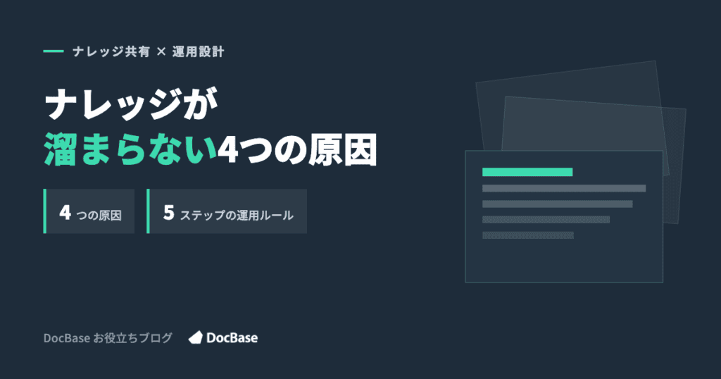 ナレッジが溜まらない4つの原因と運用ルールの決め方
